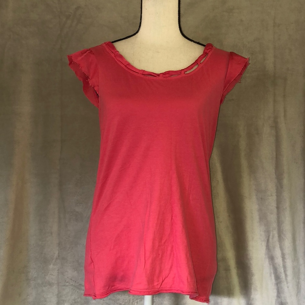 size M bubblegum pink Ann Taylor LOFT tee